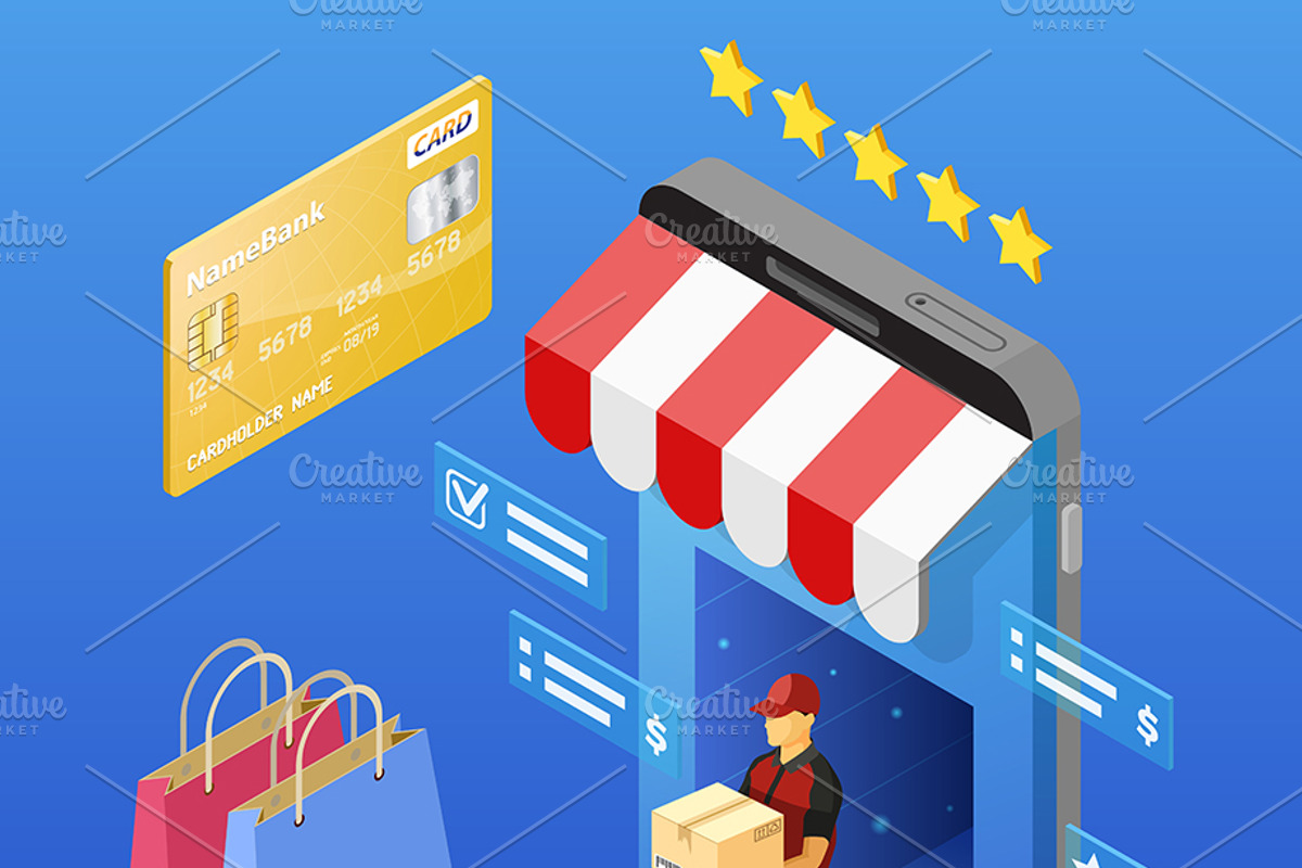 Online Internet Shopping Delivery, a Person Illustration by TAlex (Photo 6 of 6)
