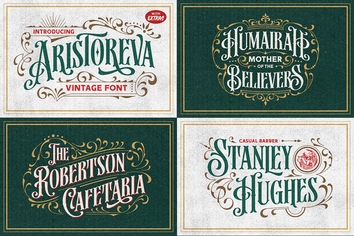 Vintage Font Bundle & Ornaments, a Font by Arterfak Project (Photo 4 of 13)