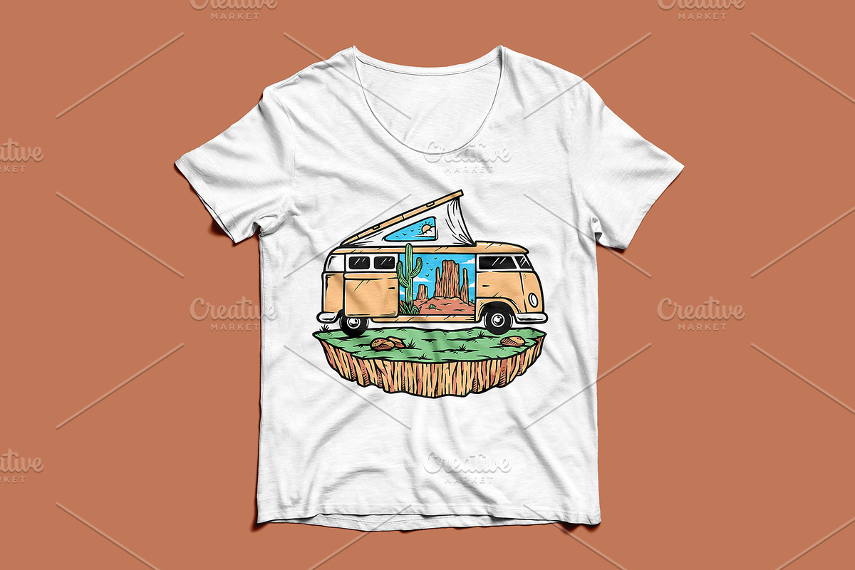 Trip to the desert in a campervan, a Transportation Illustration by gunaonedesign (Photo 4 of 7)