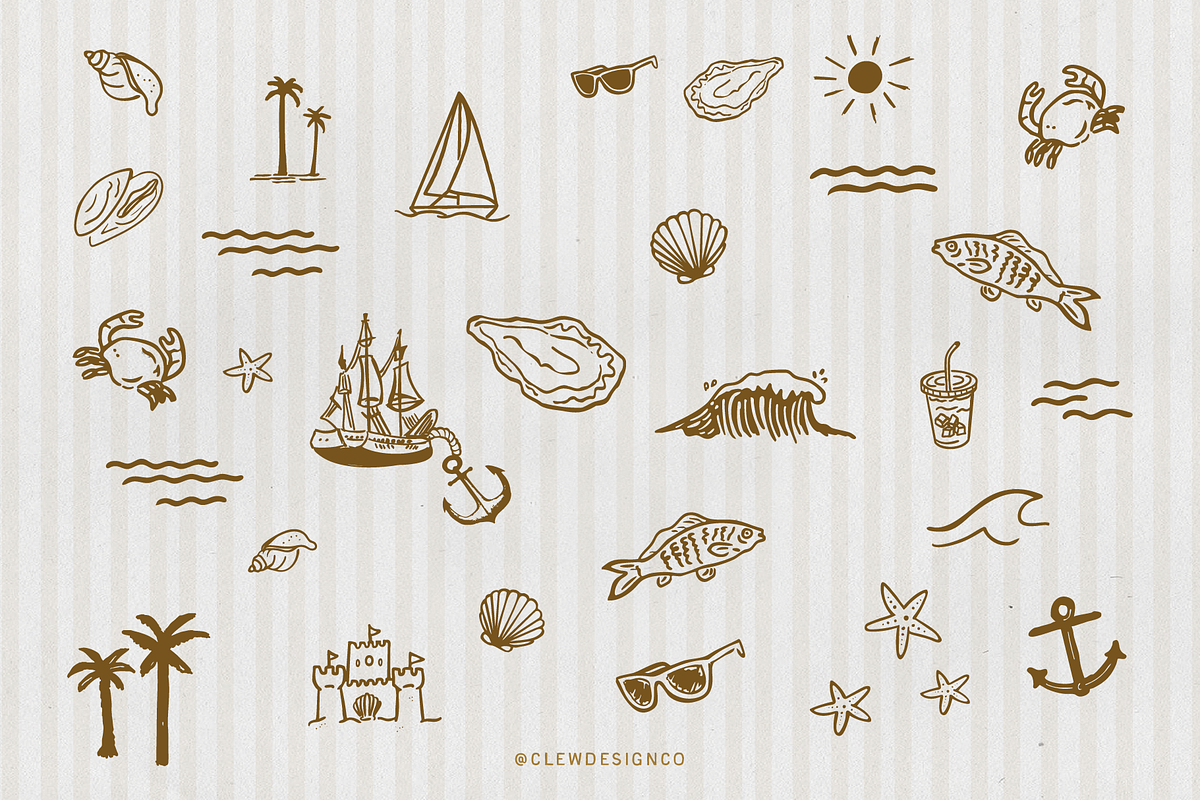 Hand-Drawn Beach Illustration Pack, a Seasonal Illustration by CLew Design Co (Photo 9 of 10)