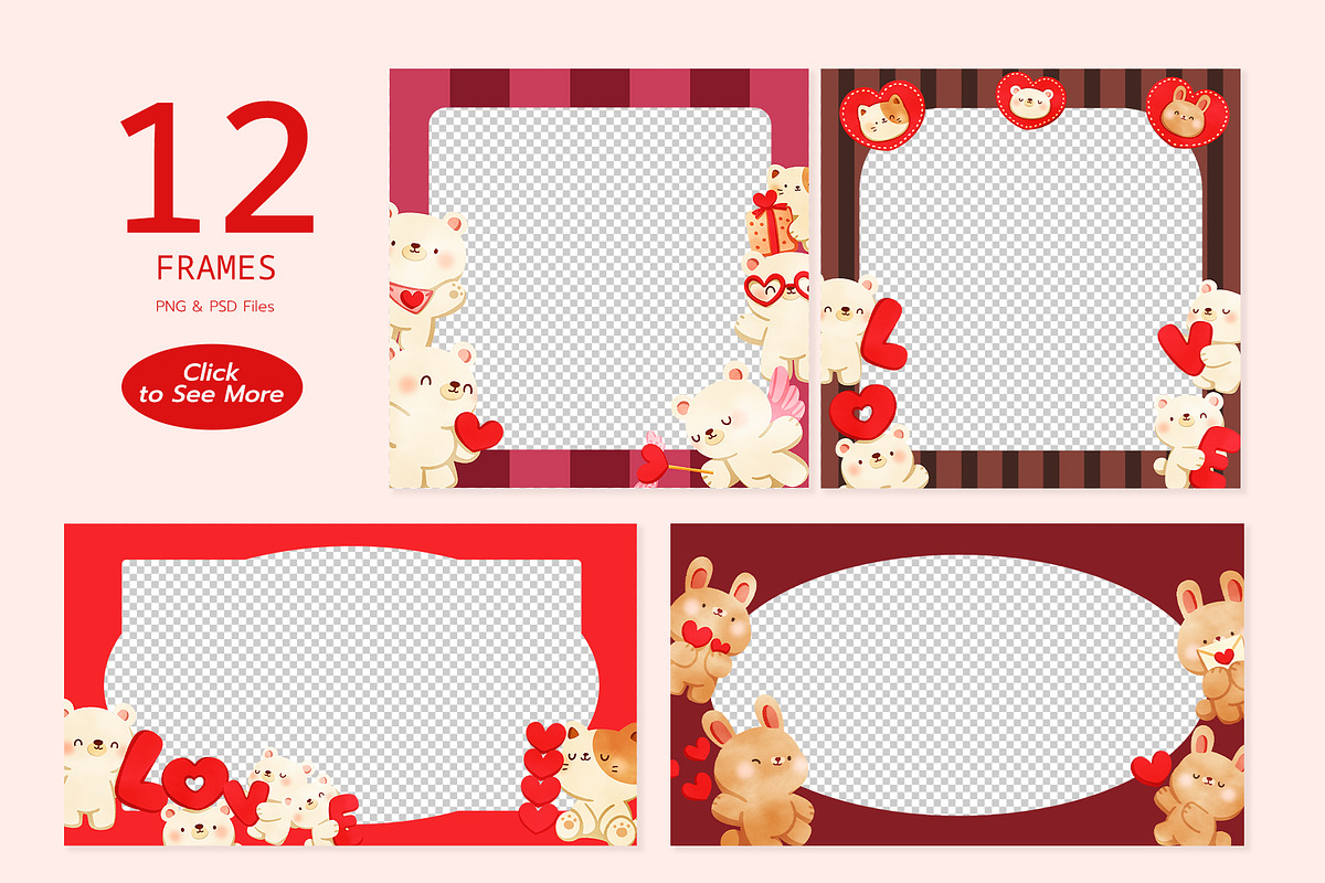 Cute Animal in Love Digital Painting, an Animal Illustration by CreativeValuation (Photo 4 of 12)