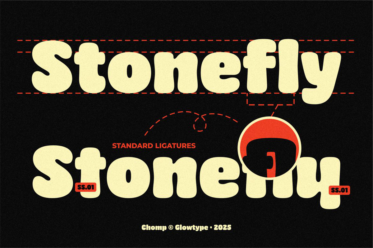 Chomp A Bold Chubby Font, a Sans Serif Font by Glowtype (Photo 4 of 15)