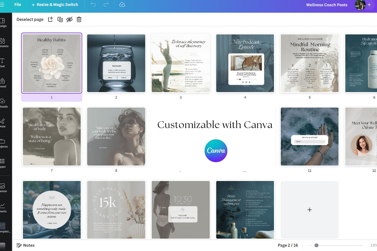 Wellness Instagram Pack, a Social Media Template by R-studio (Photo 7 of 10)