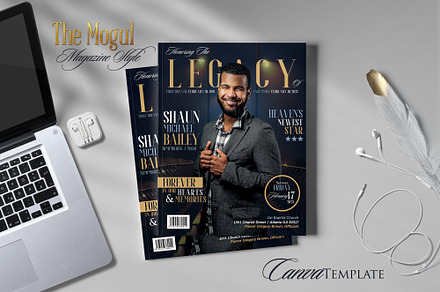 Magazine Style Canva Funeral Program, a Magazine Template by Nate Bartlett Design