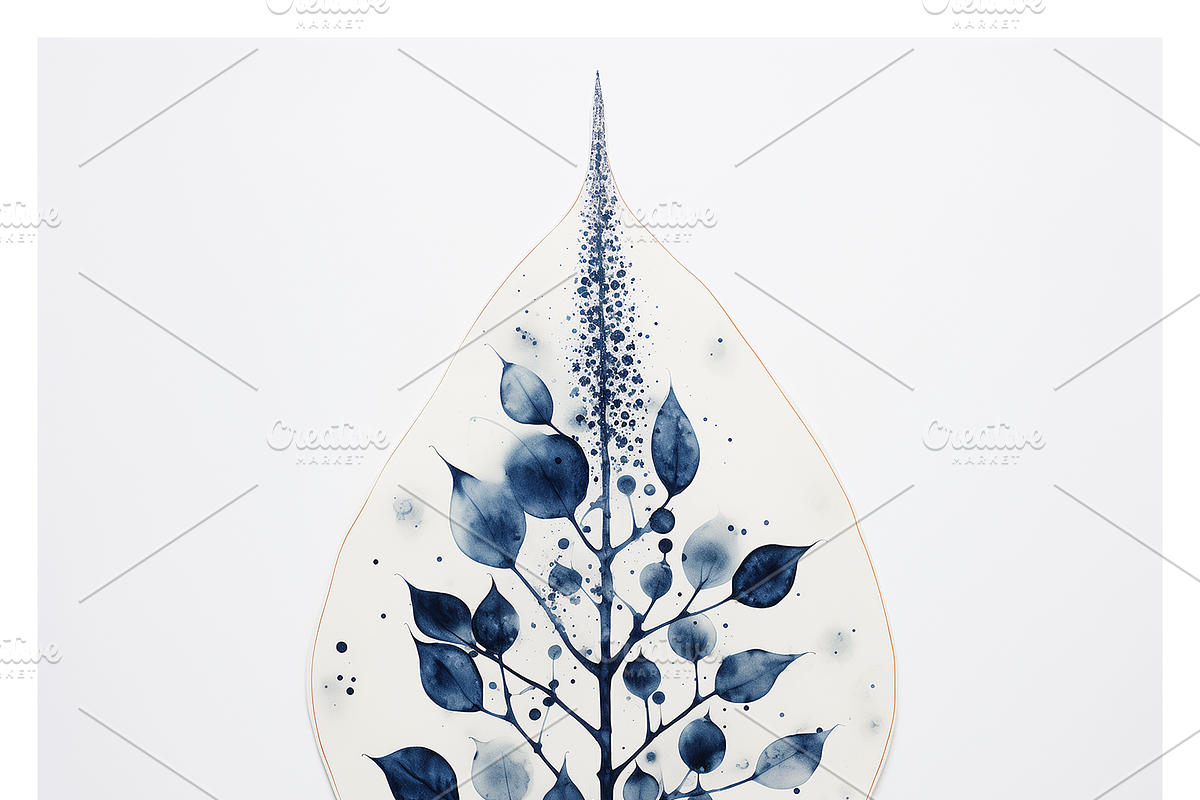 Deca Co - Blue Ink Botanical Shapes, a Texture Illustration by milatovar (Photo 19 of 25)