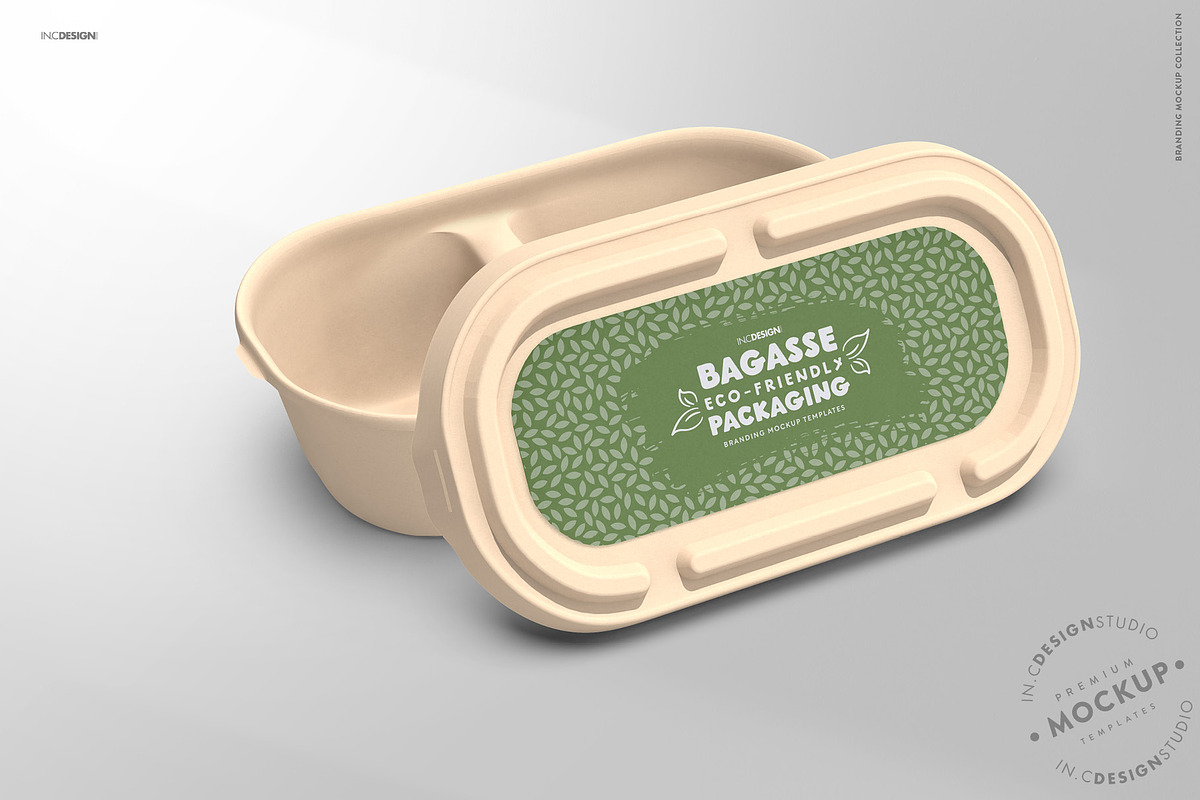 Bagasse EcoFriendly Packaging Mockup, a Packaging Mockup by INCDesign (Photo 3 of 7)