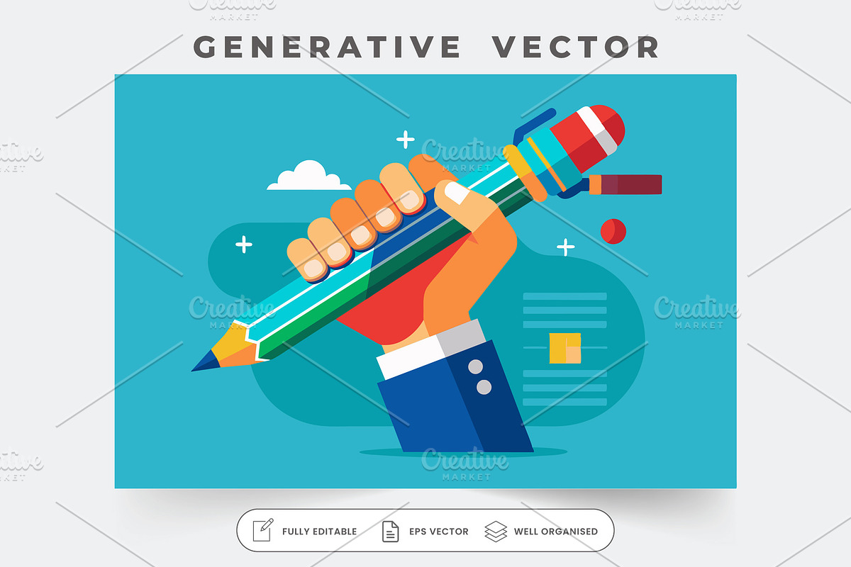 A colorful hand holds a pencil, read, a Graphic by Iftikhar Alam