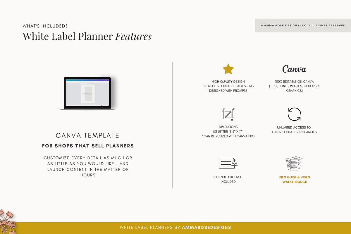 White Label Business Planner, a Stationery Template by ammarosedesignsllc (Photo 3 of 10)