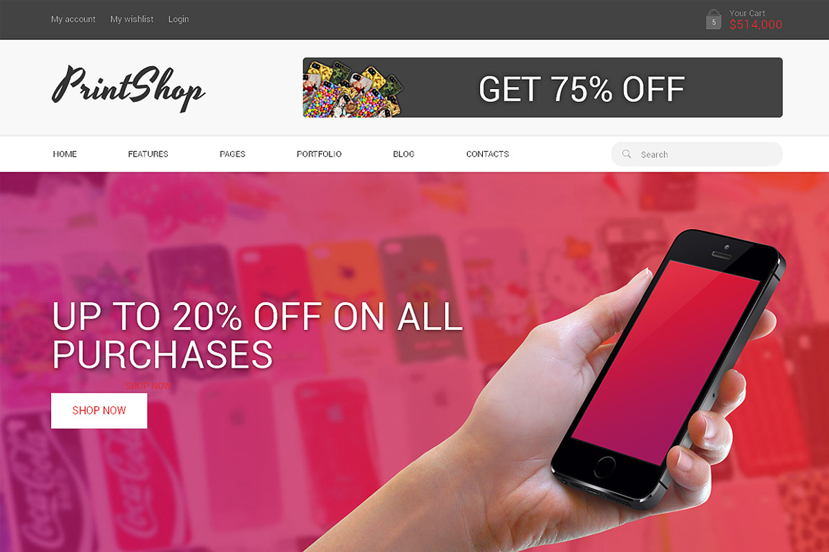 PrintShop Responsive Bootstrap Theme, a Bootstrap Template by IceTemplates (Photo 1 of 3)