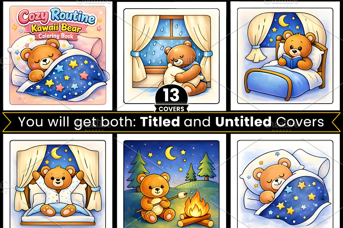 Cozy Routine Kawaii Bear, an Animal Illustration by Ink Gallery (Photo 3 of 3)