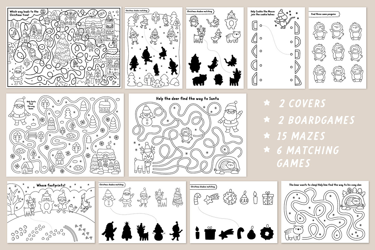 Christmas village coloring games, an Education Illustration by Lexi Claus (Photo 3 of 15)