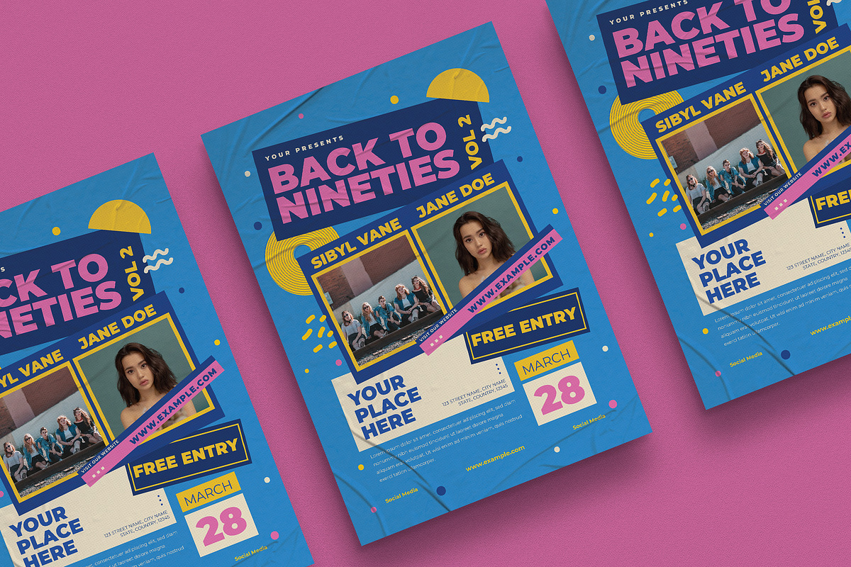 90's Music Flyer, a Flyer Template by graphicook (Photo 3 of 3)