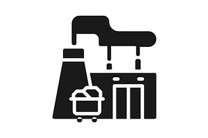 Fuel power plant black glyph icon, an Icon by IMG Visuals