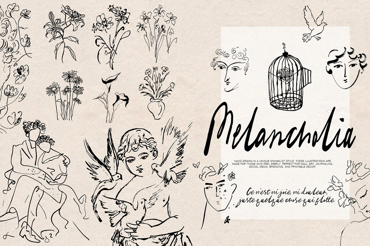 Melancholia - Minimalist Line Art, an Object Illustration by Purple (Photo 7 of 10)