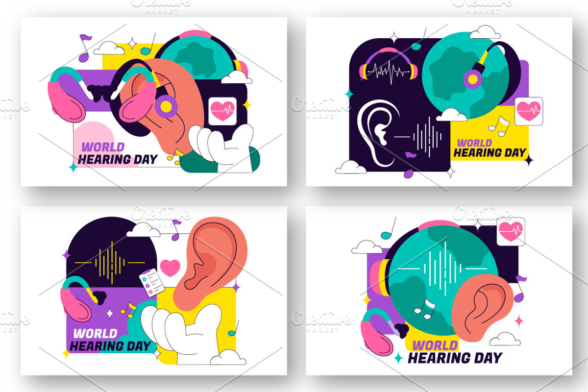 10 World Hearing Day Illustration, a Healthcare Illustration by denayunebgt (Photo 3 of 4)