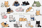 Cute Cozy Cats Clipart, an Animal Illustration by Watercolor dreams (Thumbnail 1 of 3)
