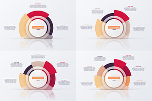 Set of circle infographic diagrams