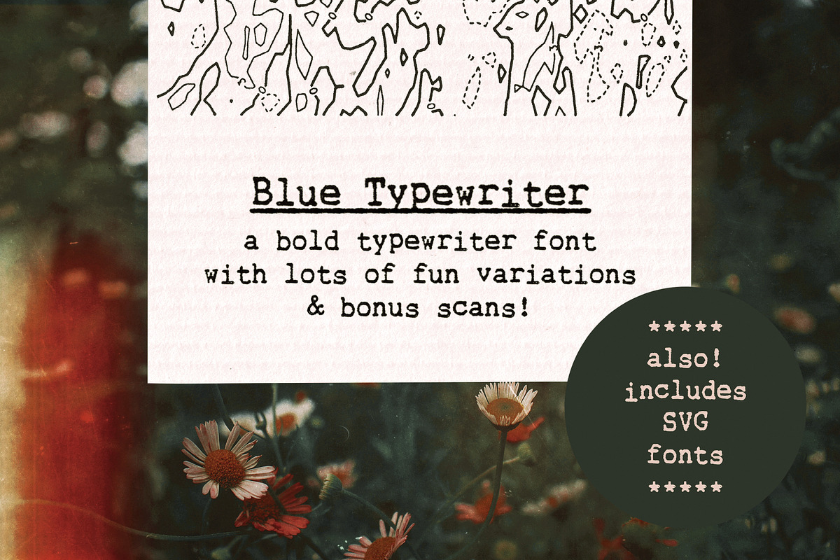 Blue Typewriter SVG font, a Serif Font by Ana's Fonts (Photo 1 of 10)