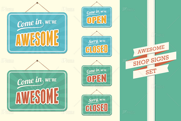 Shop Signs Open Closed And Awesome