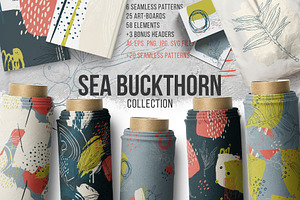 Sea buckthorn vector collection