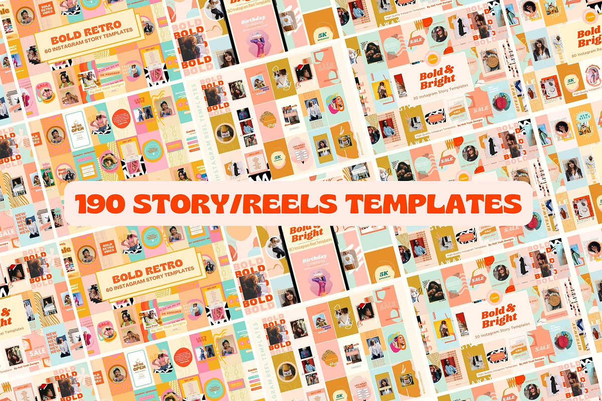 HUGE Bold Instagram Templates Bundle, a Social Media Template by Hell Yeah Designs (Photo 6 of 11)