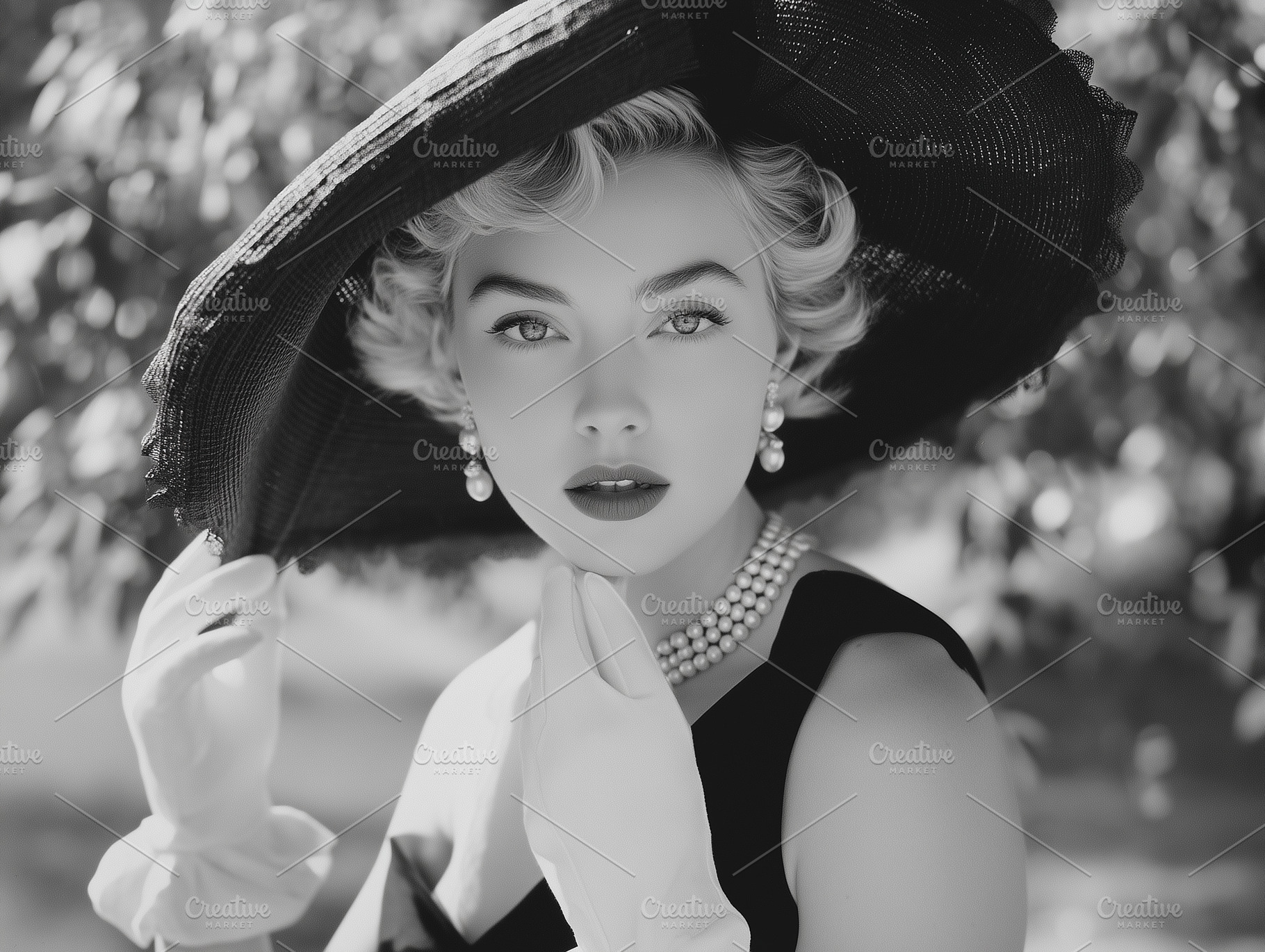 Classy Vintage Lady Black and White, a Person Photo by k.tay