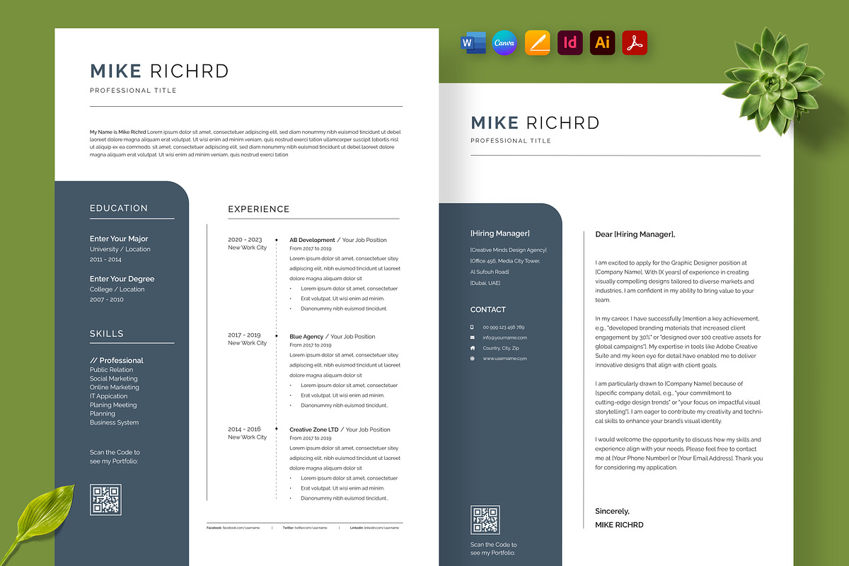 PROFESSIONAL RESUME, a Resume Template by Nur Designer (Photo 1 of 4)