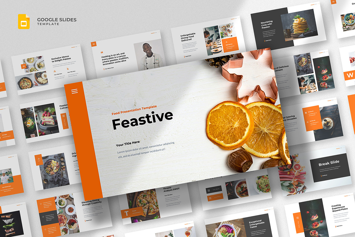 Food & Restaurant Google Slides, a Presentation Template by fluffstudio (Photo 1 of 5)