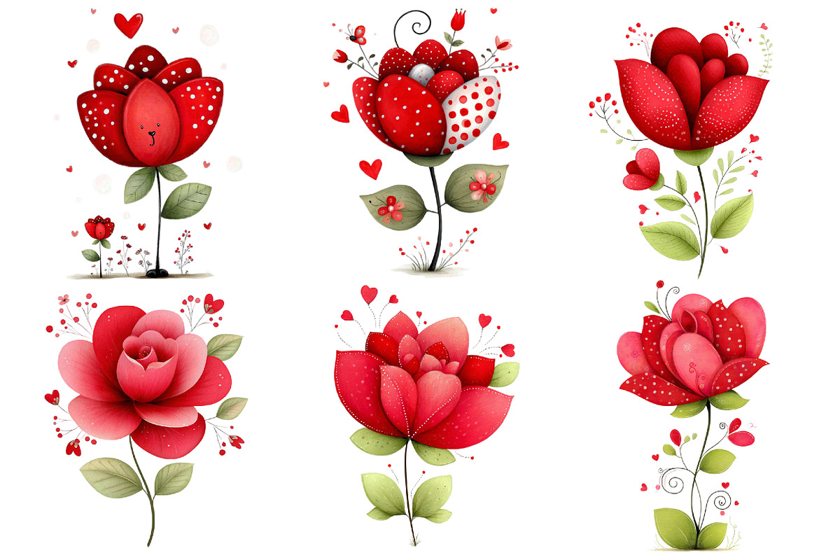 Valentine's Rose Clipart, an Illustration by Pixels.Craft (Photo 3 of 5)