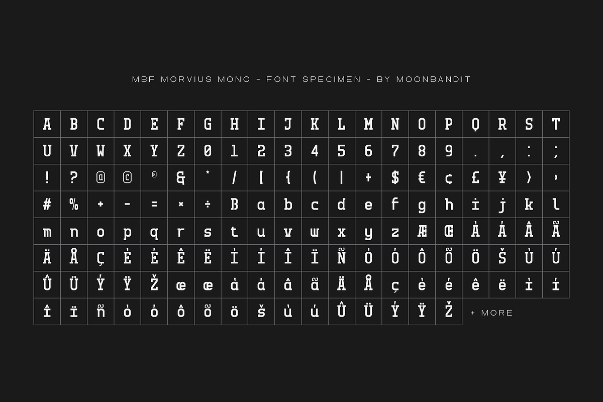 MBF Morvius Mono - modern serif font, a Serif Font by MoonBandit (Photo 7 of 7)