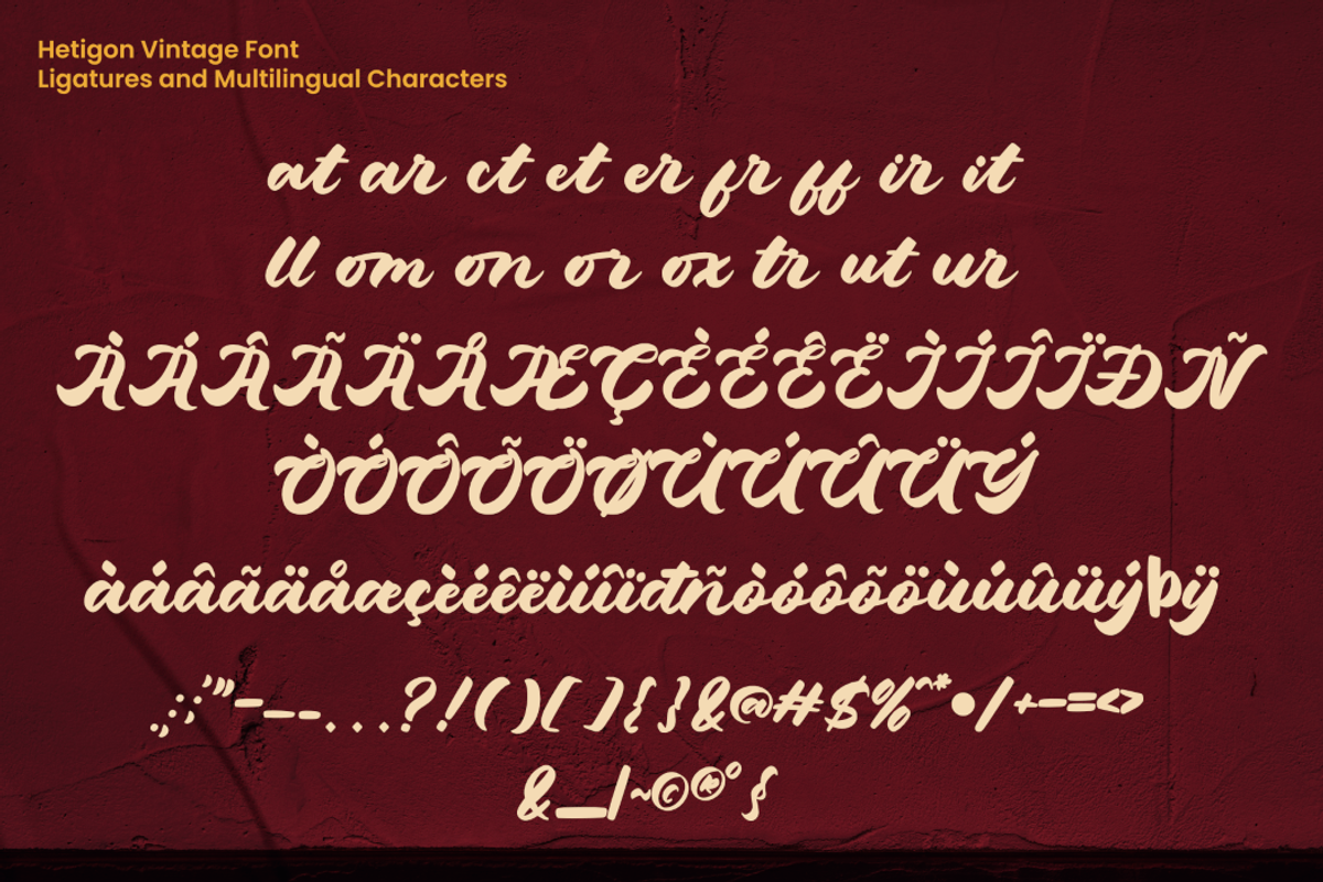 Hetigon Vintage, a Script Font by Rahagita Studio (Photo 9 of 9)