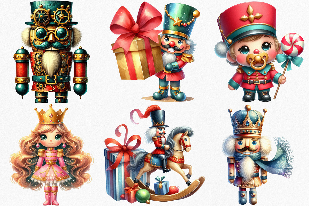 Christmas Nutcracker Clipart Bundle, an Illustration by Canvas Craft (Photo 2 of 8)