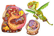 Seven fairy dragons., an Animal Illustration by Adamskyistudio (Thumbnail 2 of 4)