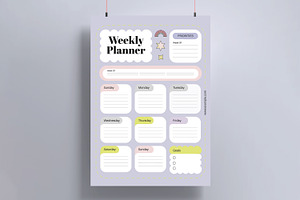 Weekly Planner Template, a Stationery Template by MightyDesign