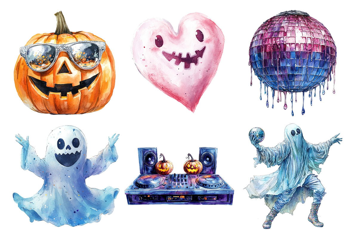 Disco Halloween Clipart PNG, an Illustration by Daily.Designs (Photo 2 of 5)