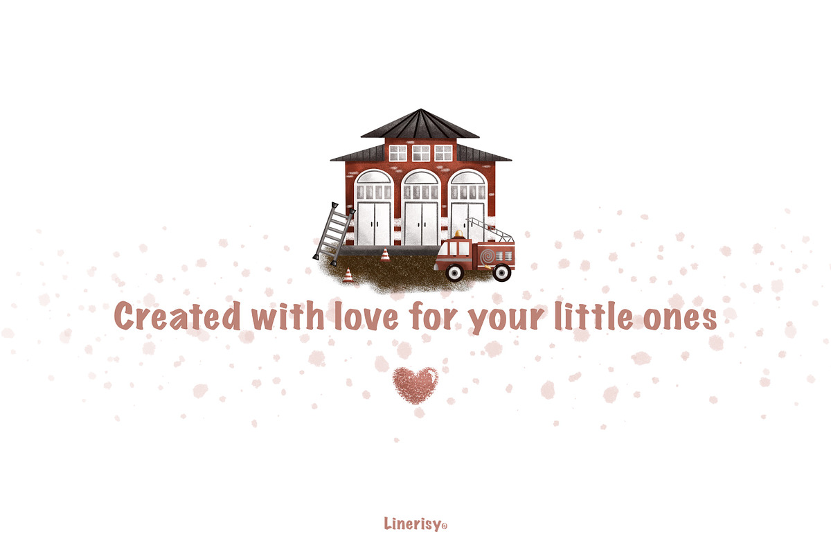 Fire station- children collection, an Animal Illustration by Linerisyart (Photo 15 of 15)