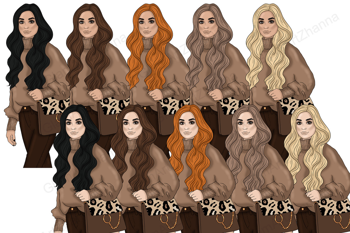 Trends Girls Clipart, a Person Illustration by GlamArtZhanna (Photo 3 of 5)