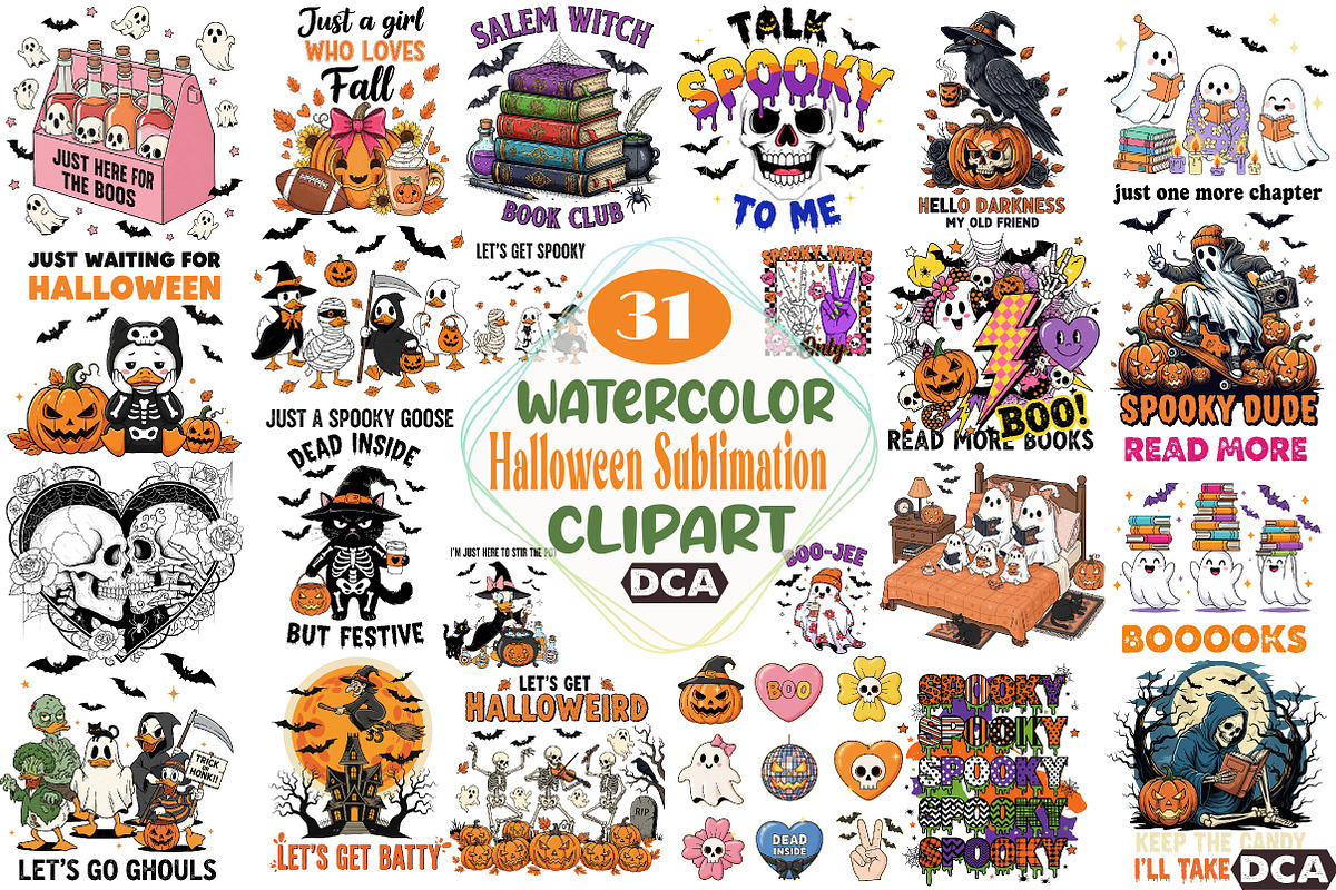 Funny Halloween Sublimation Bundle P, an Illustration by DreamCafeArt (Photo 1 of 7)
