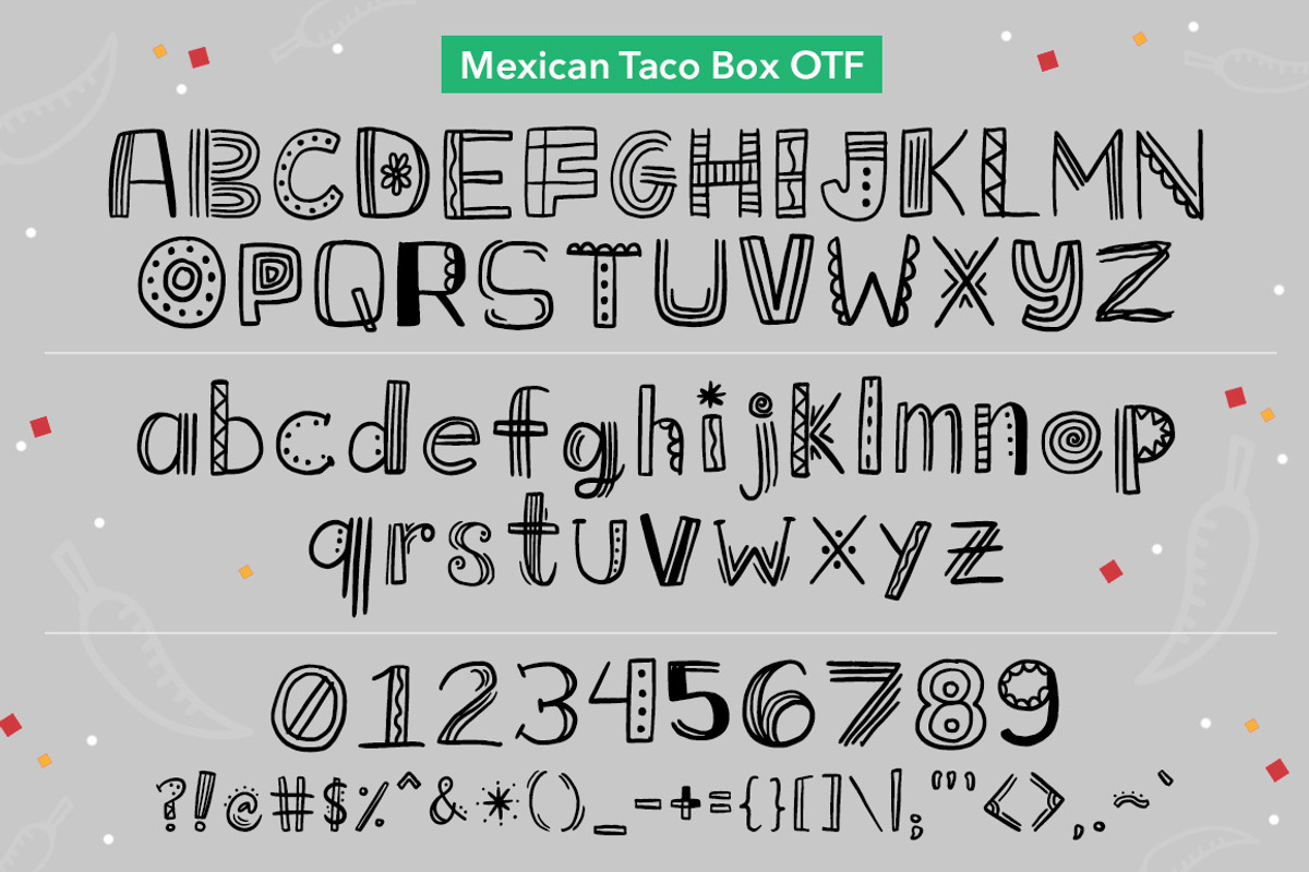 Mexican Taco Box Font preview 6