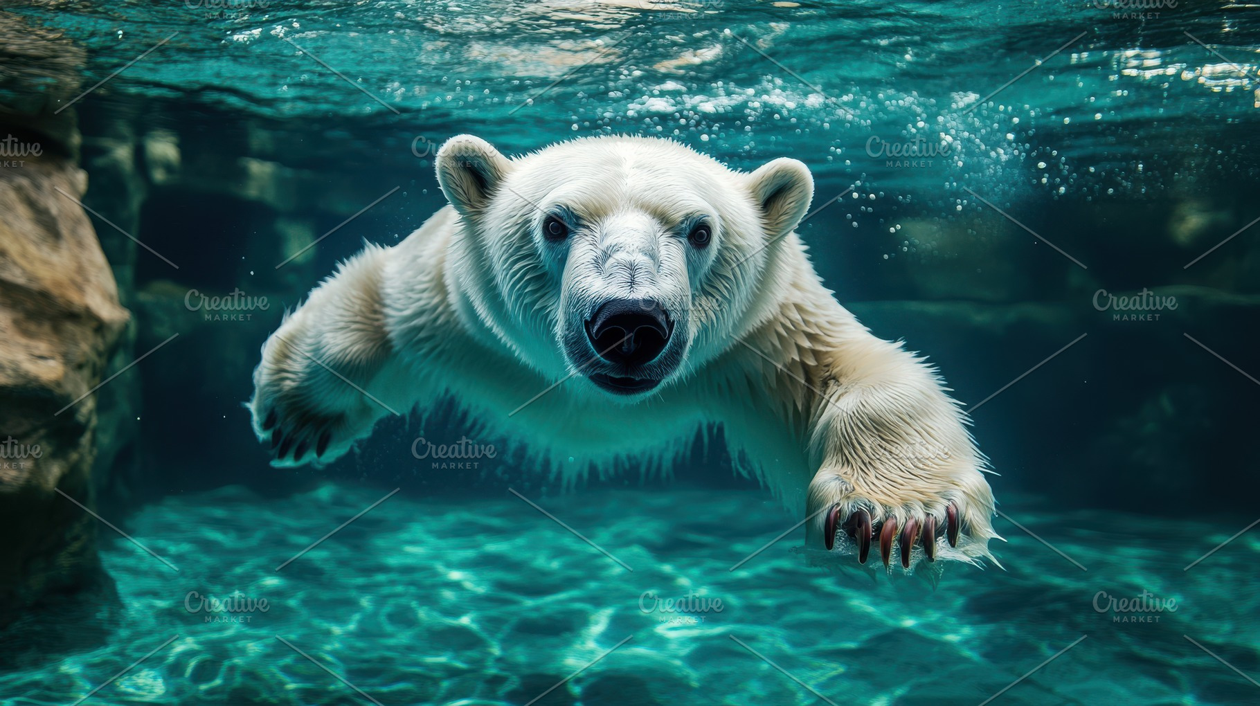 Polar Bear Underwater: A Majestic Ar, an Animal Photo by Pixeness Studio