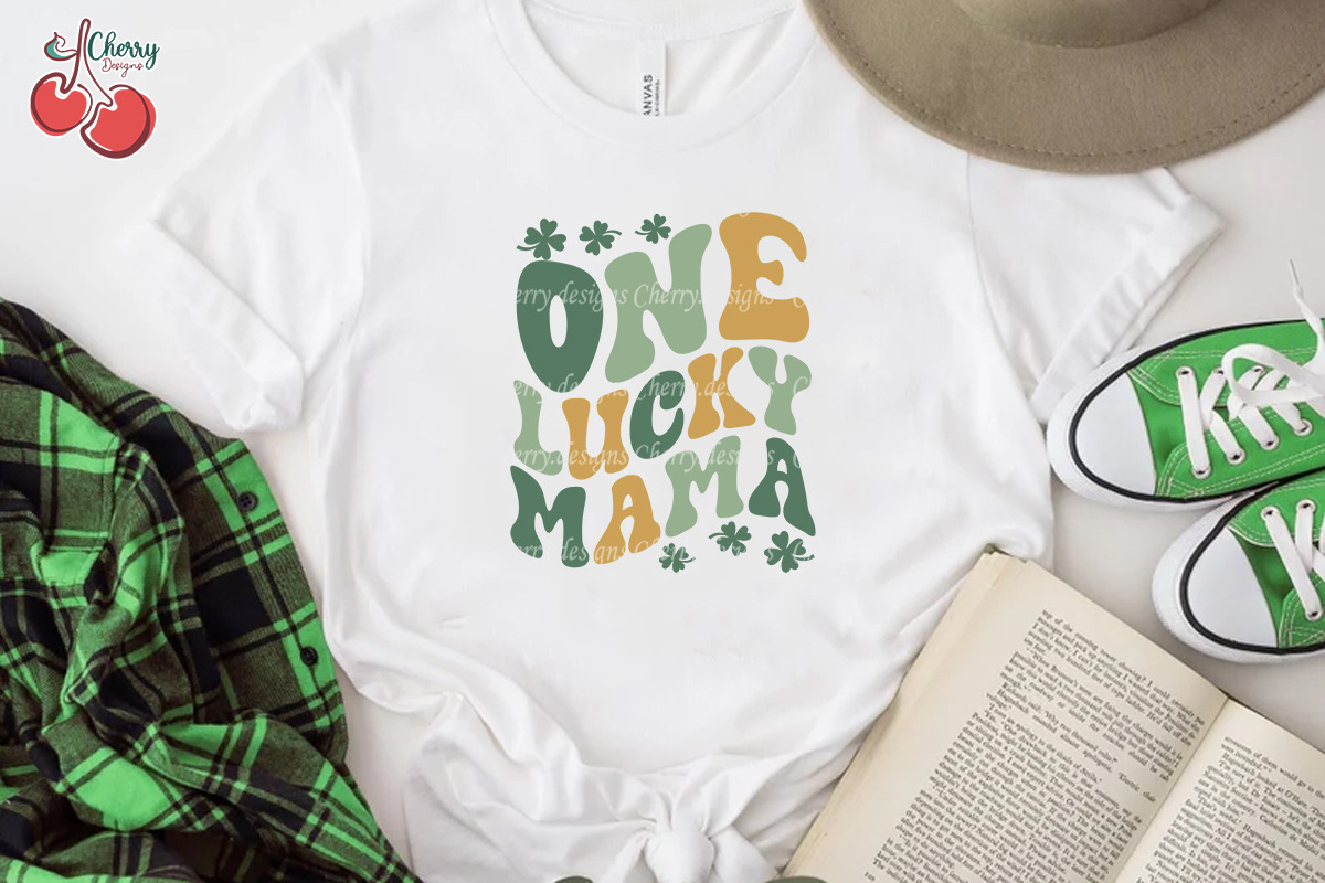 One Lucky Mama Lucky Vibes Retro SVG, a Graphic by Cherry.designs (Photo 2 of 4)