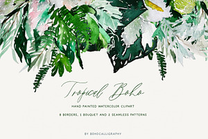 Tropical Boho Watercolor Bouquet