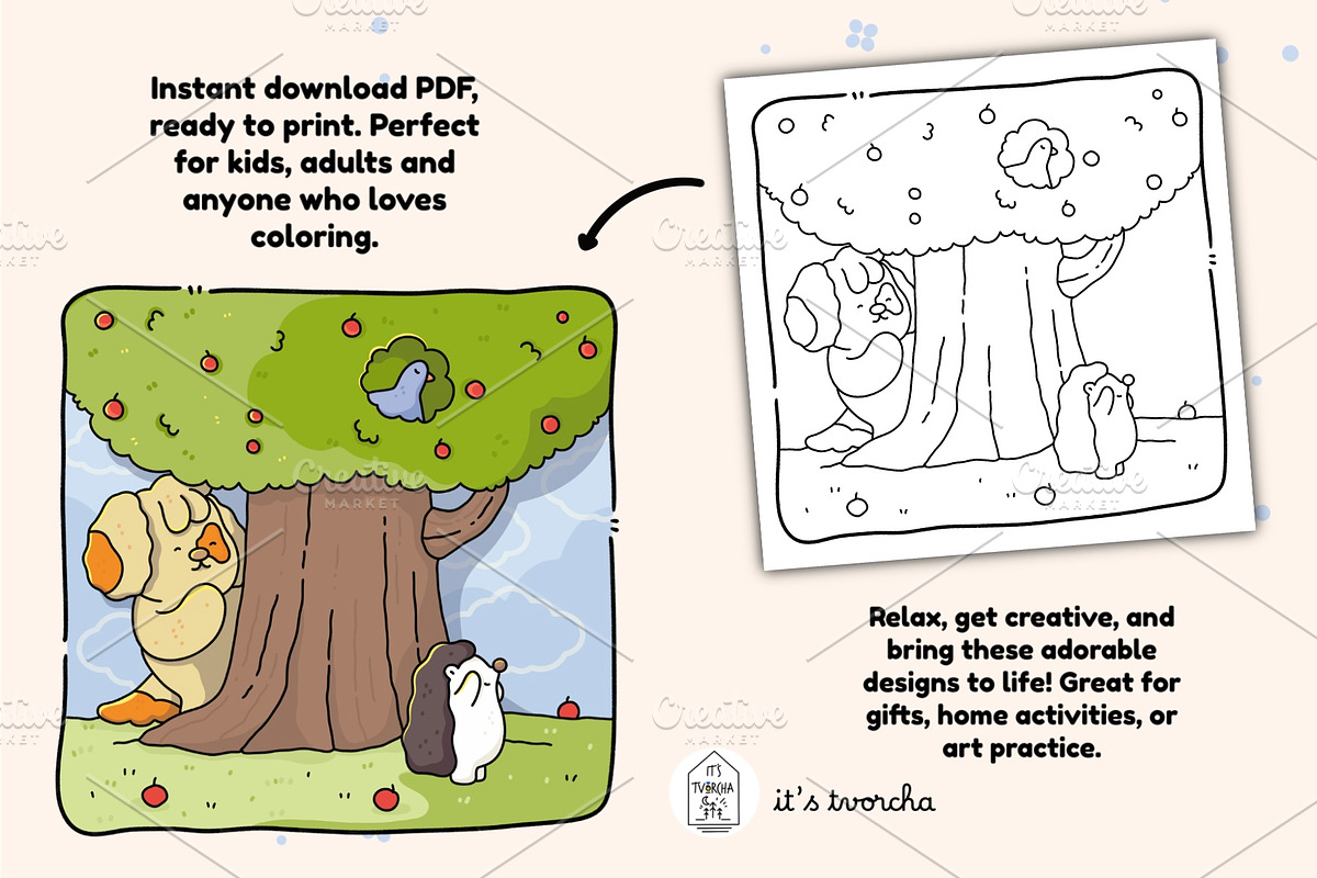 Cute Cozy Animal Friends, an Education Illustration by Bold & Easy Coloring Book (Photo 2 of 3)
