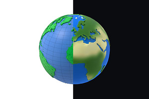 Earth low poly simple design cartoon