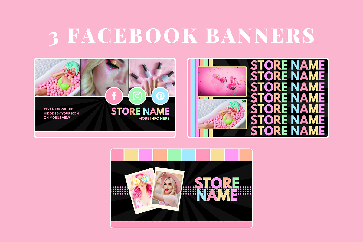 Pastel Neon Social Media Banners, a Social Media Template by SunshineStudioBoutique (Photo 4 of 8)