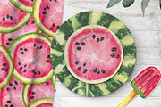 Juicy watermelon, watercolor summer, a Food Illustration by Artmanata (Thumbnail 9 of 12)