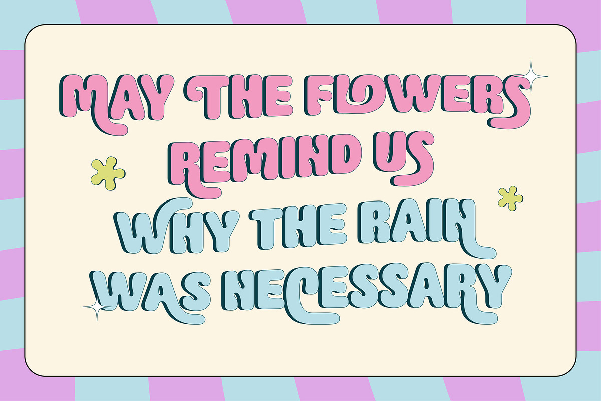 Bliss Bloom Bubbly Cute Typeface, a Sans Serif Font by Casloop Studio (Photo 6 of 9)