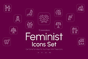 Animated Feminist Icons Set, an Outline Icon by Prosymbols (Thumbnail 1 of 4)