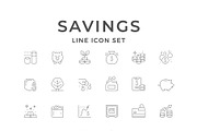 Set line icons of savings, an Outline Icon by motorama (Thumbnail 1 of 2)