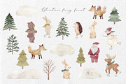 Christmas fairy forest watercolor, an Animal Illustration by BrushArtDesigns (Thumbnail 5 of 11)